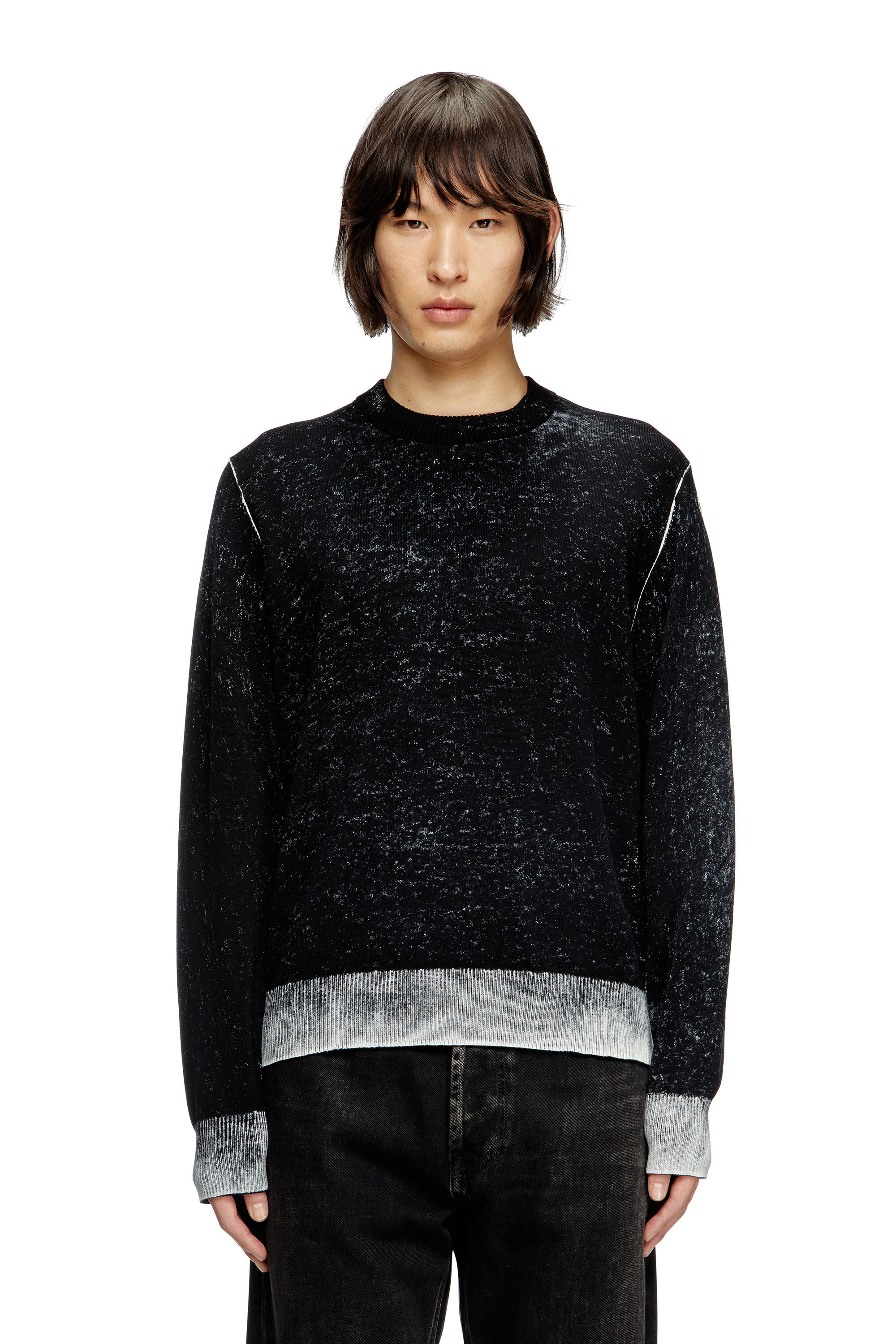 Diesel - K-LARENCE-B, Maglia in cotone stampata al contrario Uomo in Nero - 3