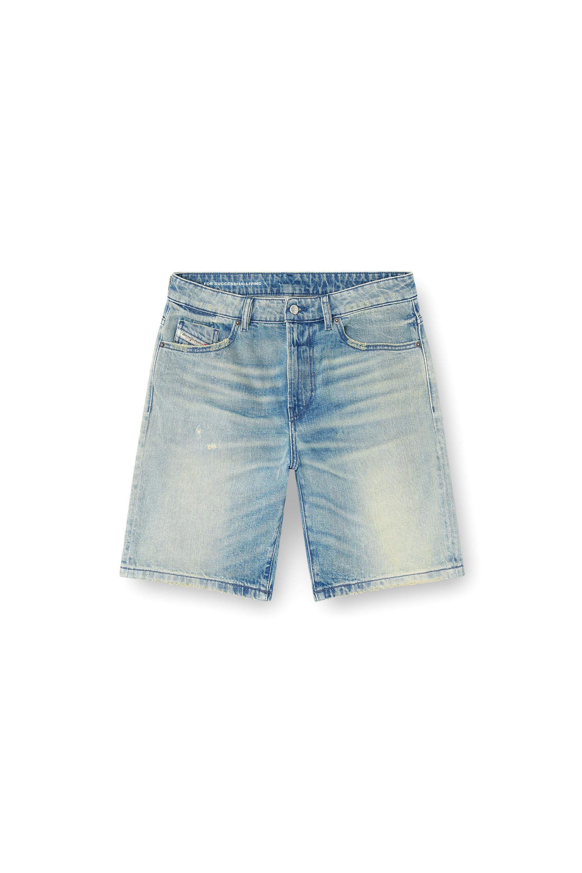 Diesel - D-FIN, Short in denim effetto vissuto Uomo in Blu - 3