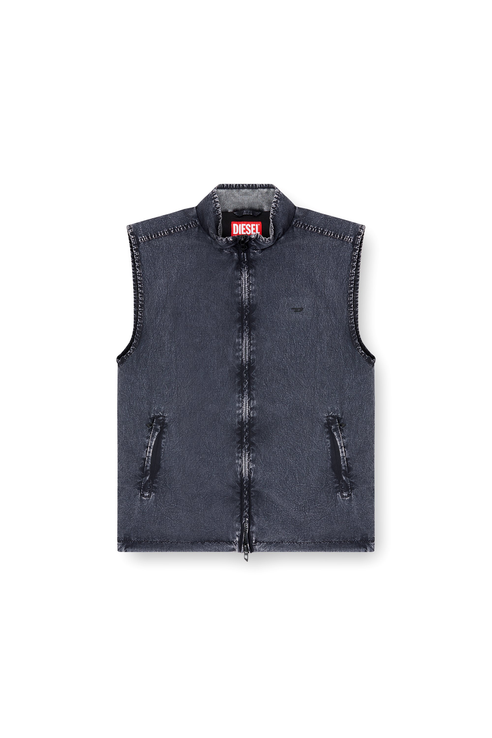 Diesel - J-ERB, Gilet in nylon Taslan riciclato Uomo in Blu - 3