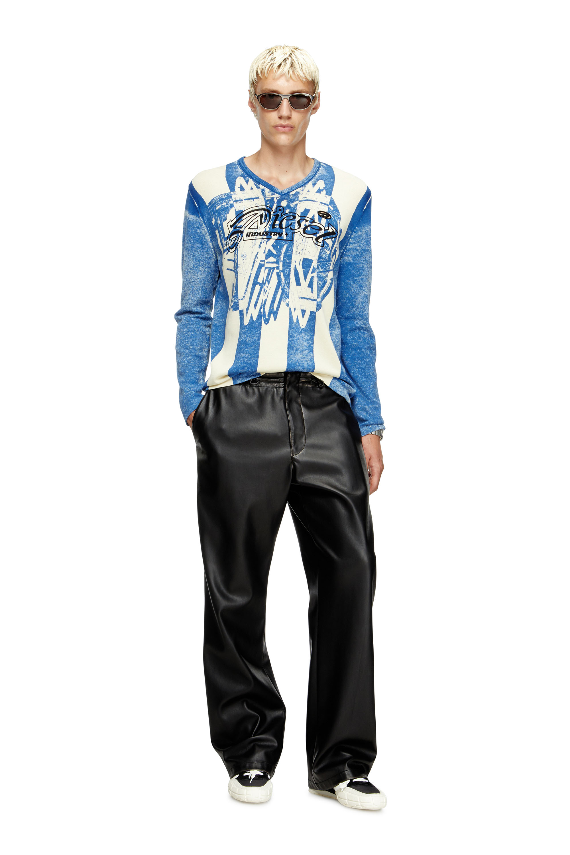 Diesel - K-OLIBA-V, Maglia a strisce con stampa interna Uomo in Multicolor - 2