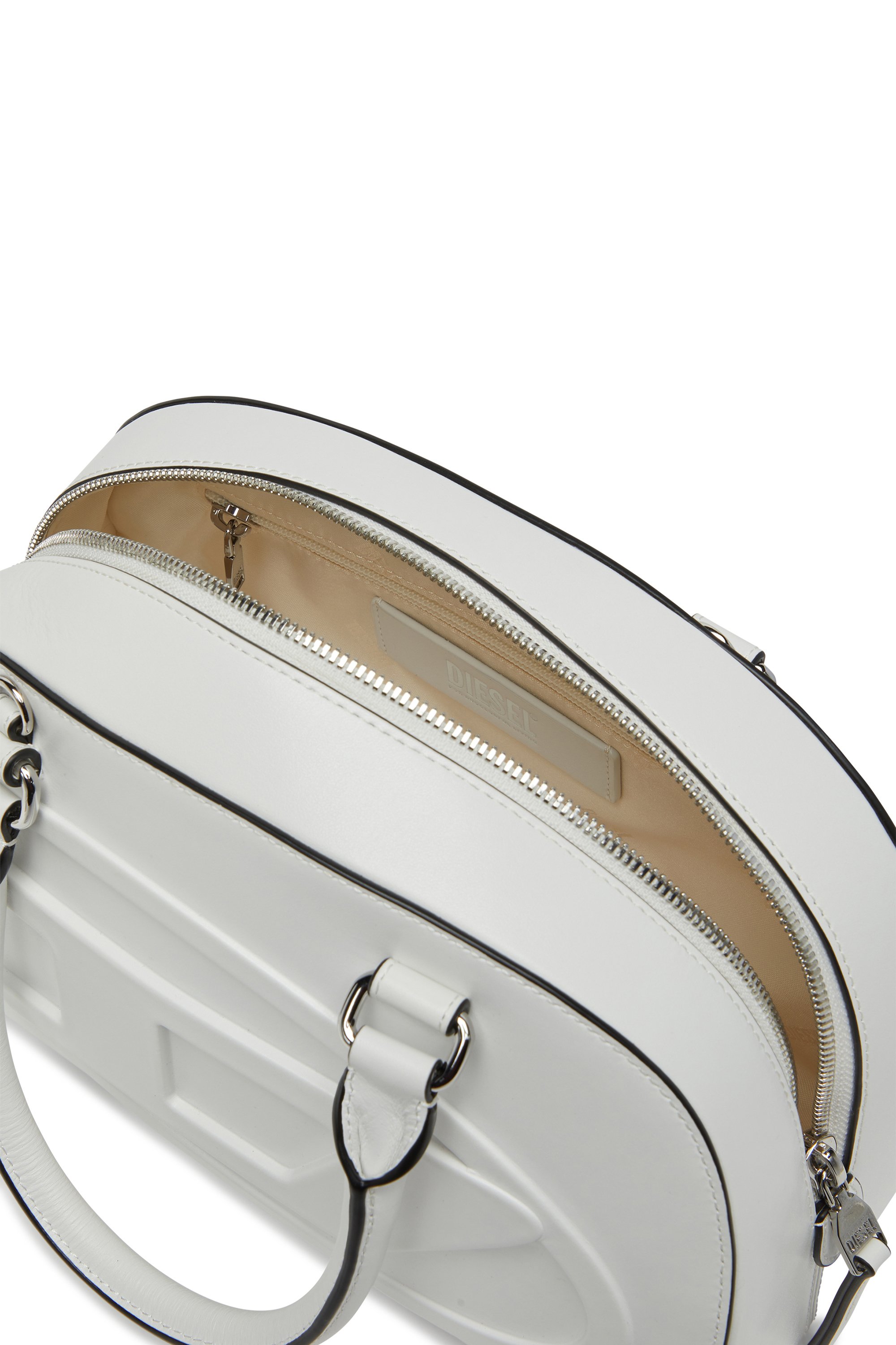 Diesel - 1DR DOME TOP HANDLE, 1DR Dome-Borsa bowling in pelle Donna in Bianco - 4