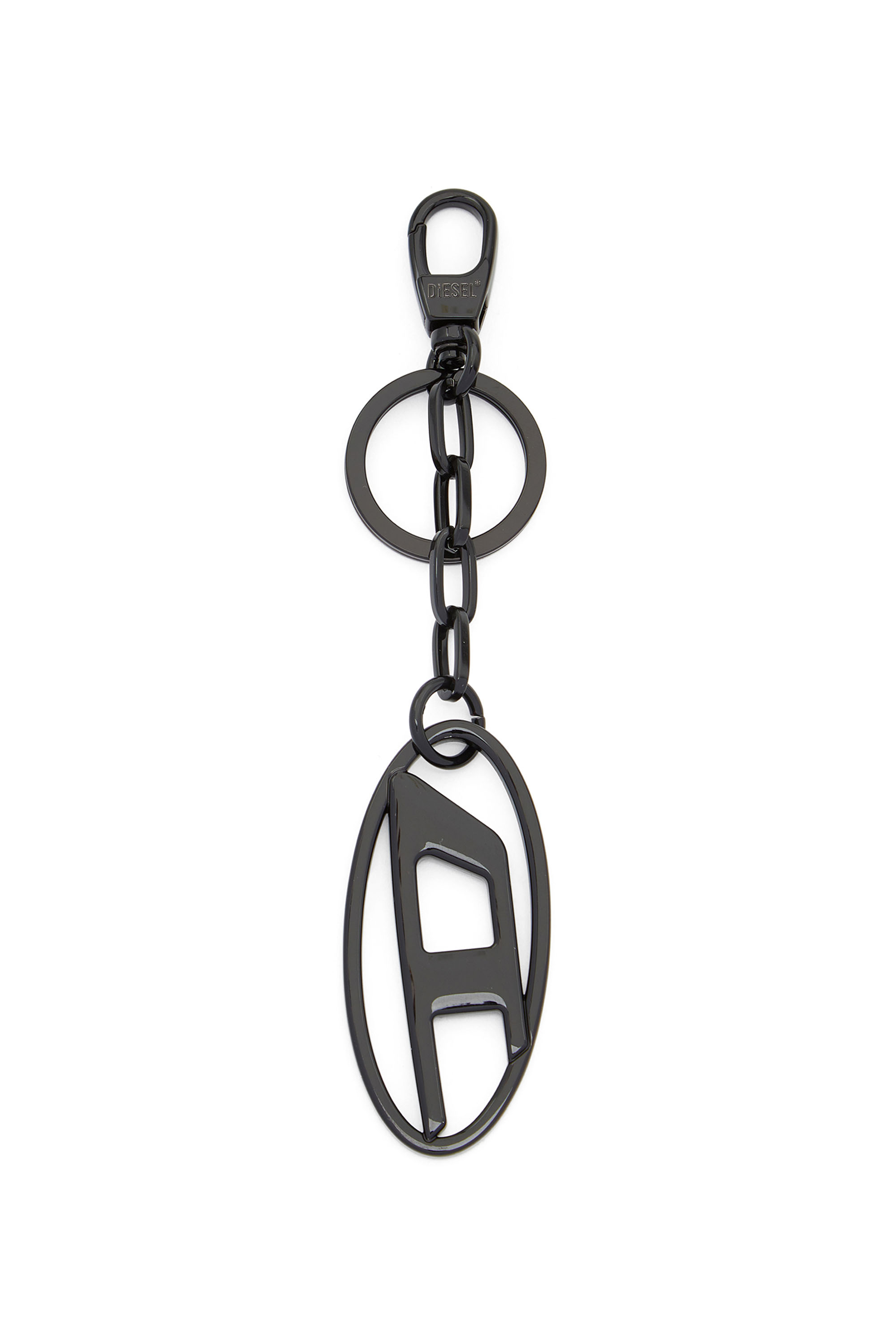 Diesel - HOLY-C, Portachiavi in metallo con placca logo Unisex in Nero - 1