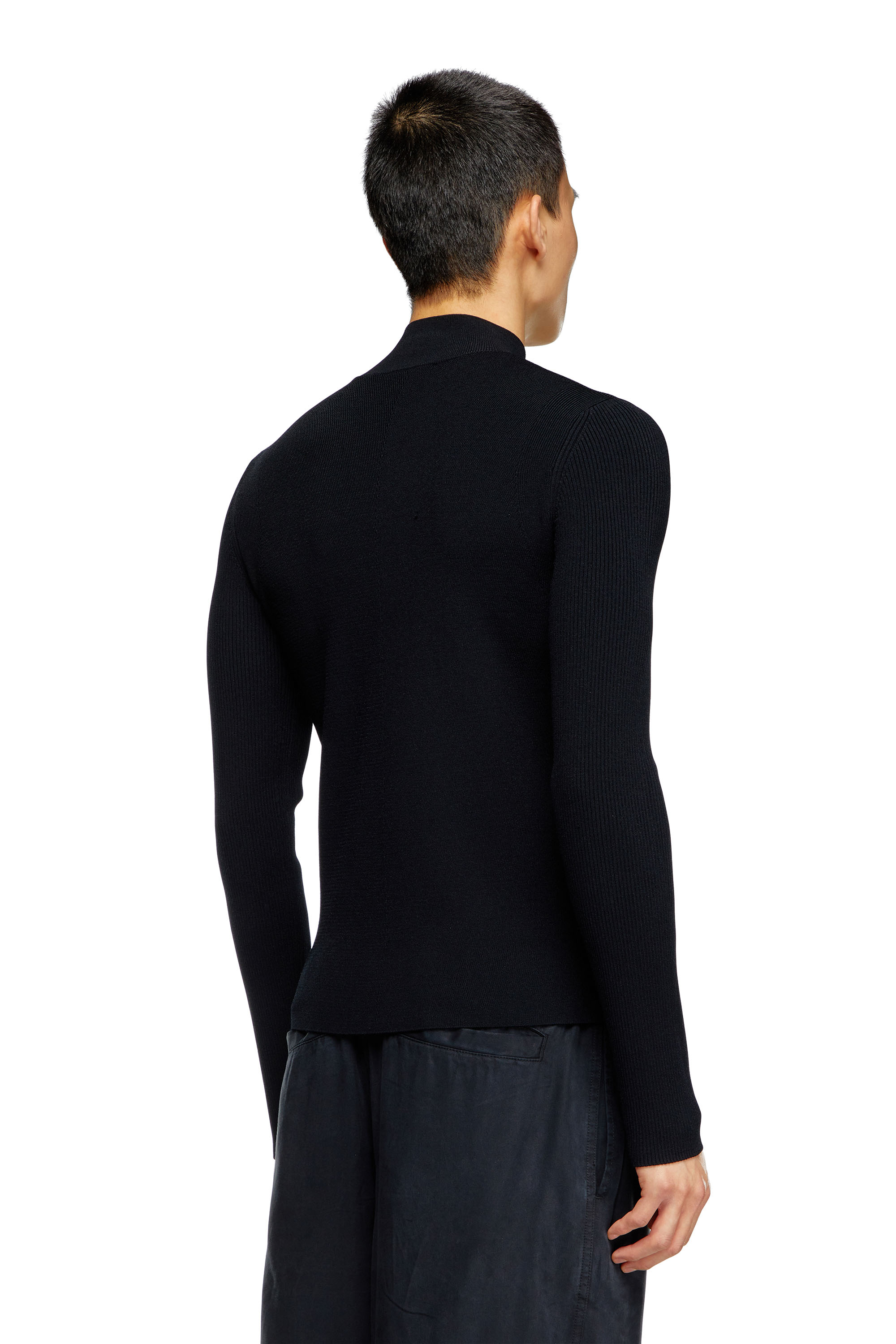 Diesel - K-ZACKARY, Maglia a lupetto con Oval D Uomo in Nero - 4