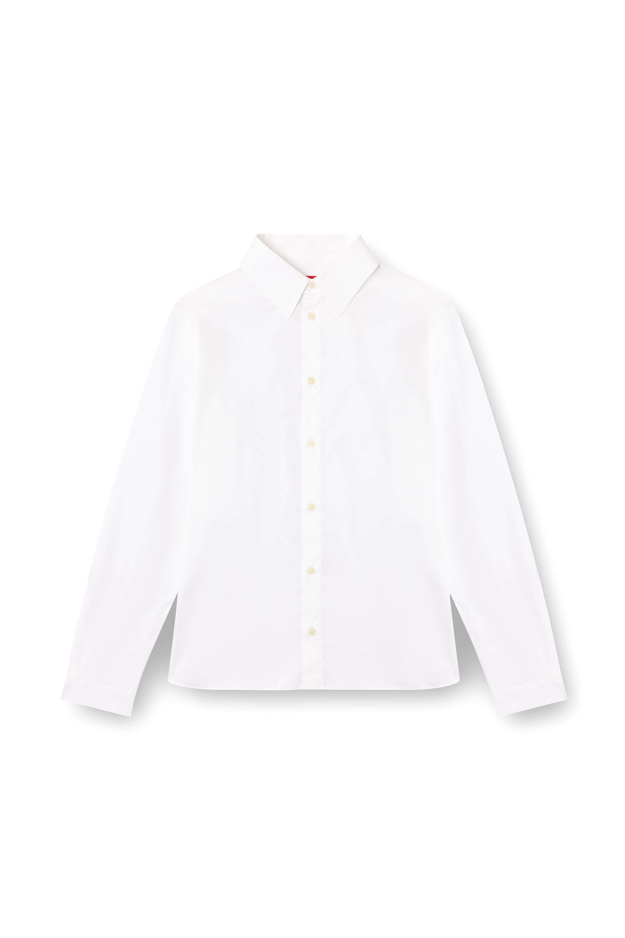 Diesel - S-FITTY-QFAV, Camicia con logo Oval D ricamato Uomo in Bianco - 3