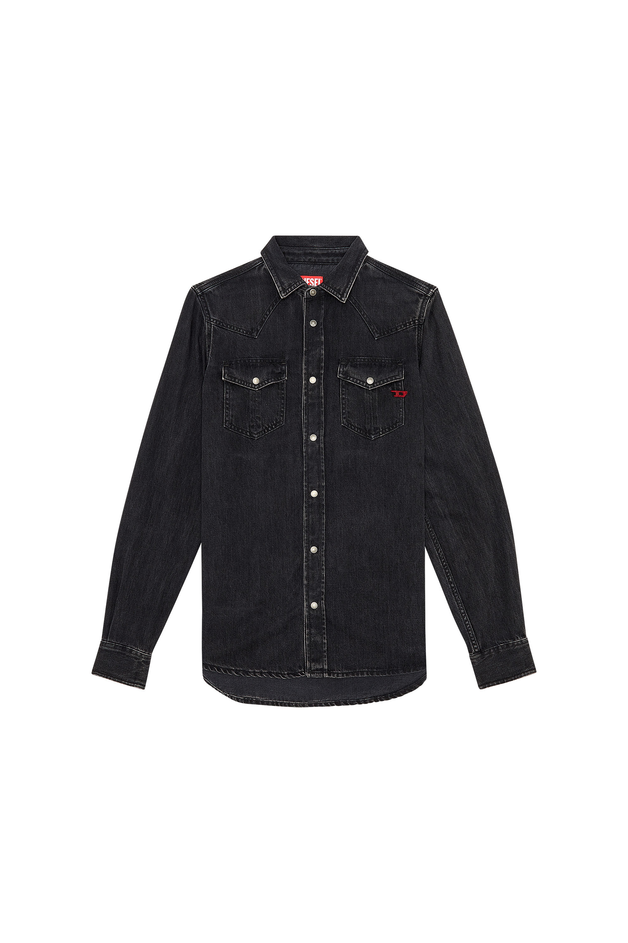 Diesel - D-VEGA, Camicia slim in denim Tencel Uomo in Nero - 3