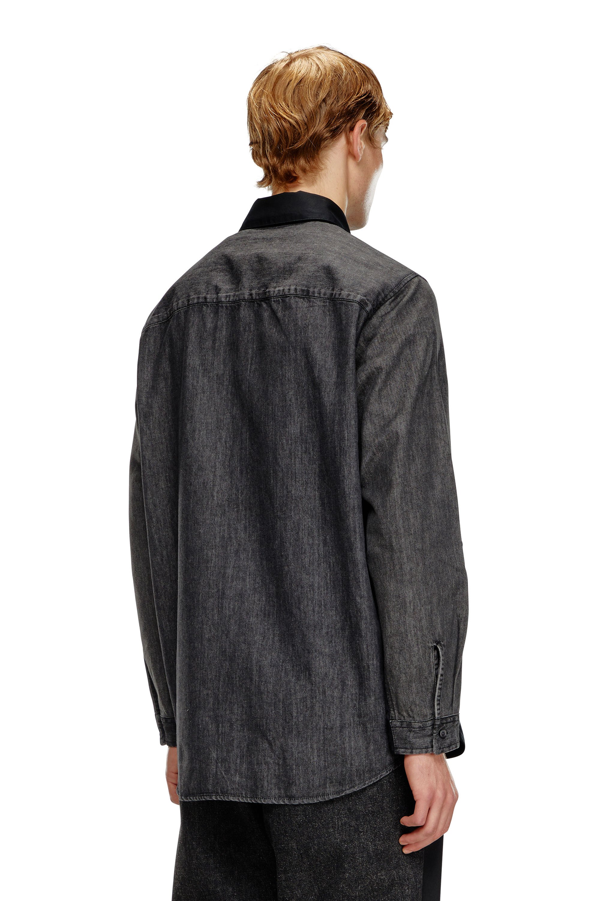 Diesel - S-SIMPLY-DNM, Camicia in popeline di cotone e denim Uomo in Multicolor - 4